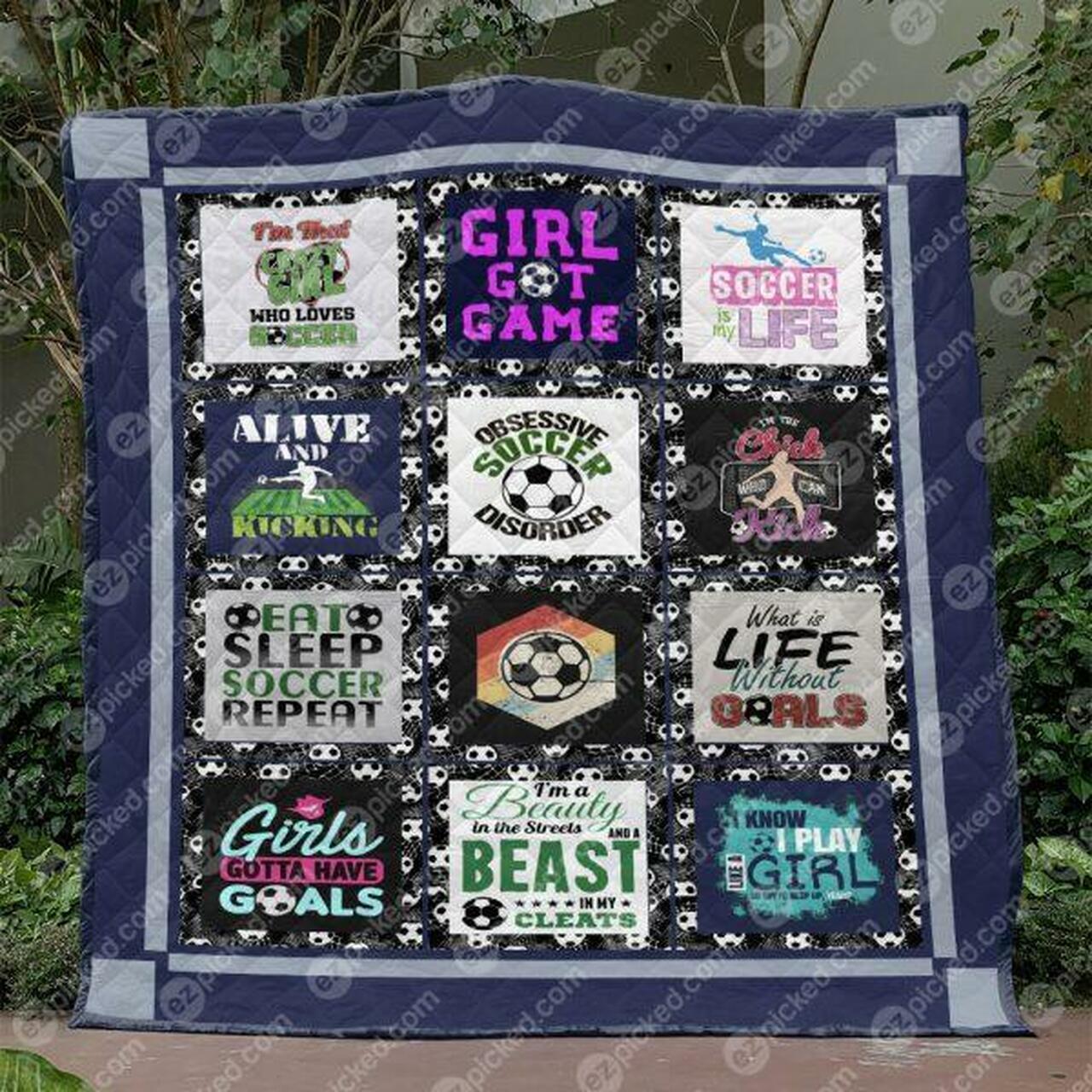 Socce My Life Quilt Blanket No96 Quilt