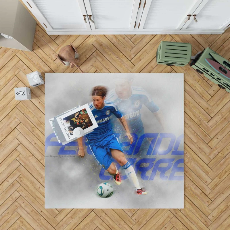 Fernando Torres La Liga Football Player Rug