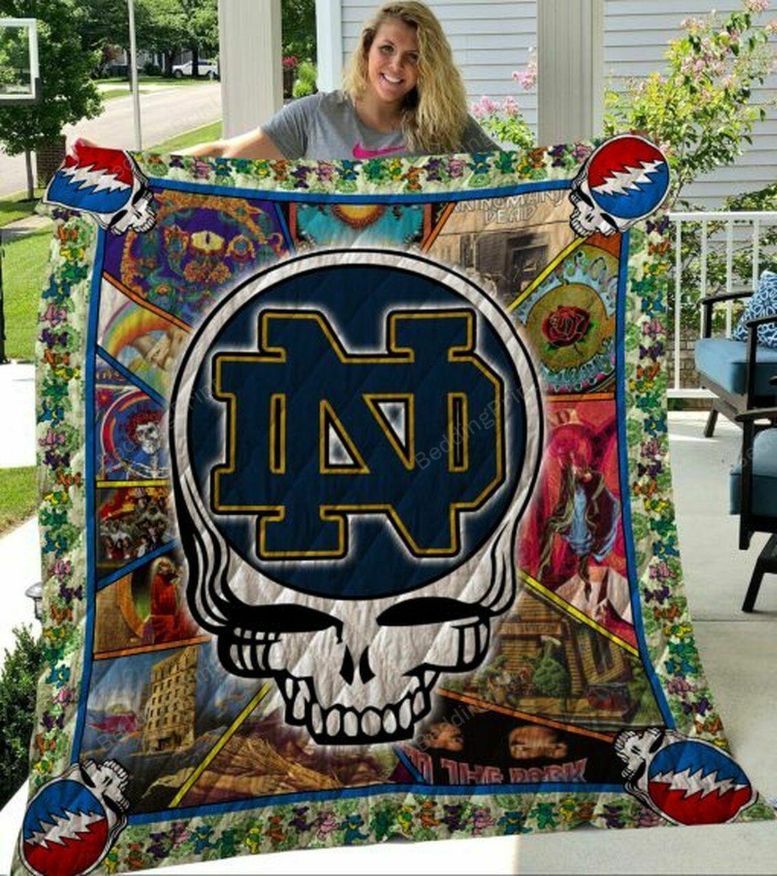 Ncaa Notre Dame Fighting h Quilt Blanket #216