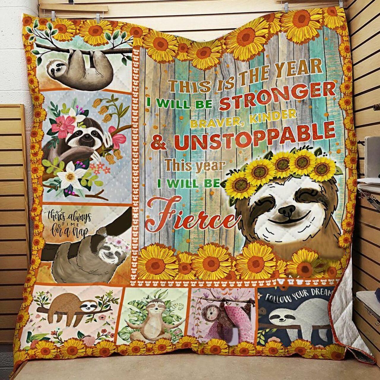 Slounflower Year I Will Be Fierce Quilt Blanket Greattomized Blanket G For Birthday C Thgiving