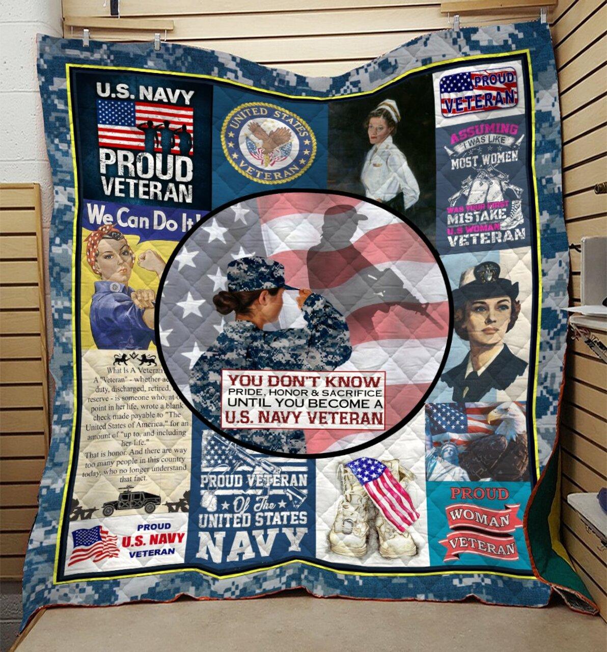 Navy Veteran Limited Blanket 3D Full Printing Dql-Qhg0034 Quilt