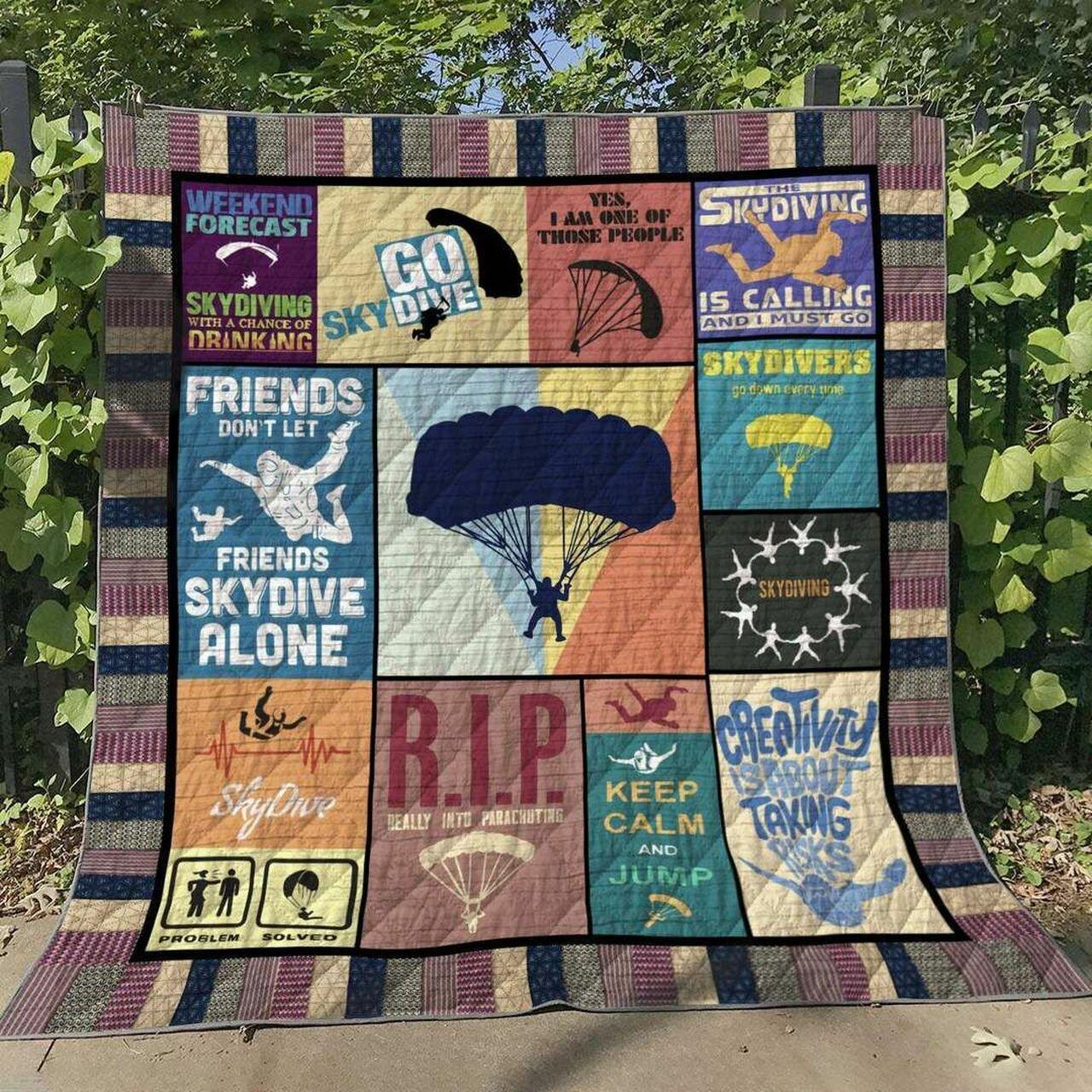 Sky Diving Ht070622 Quilt Blanket