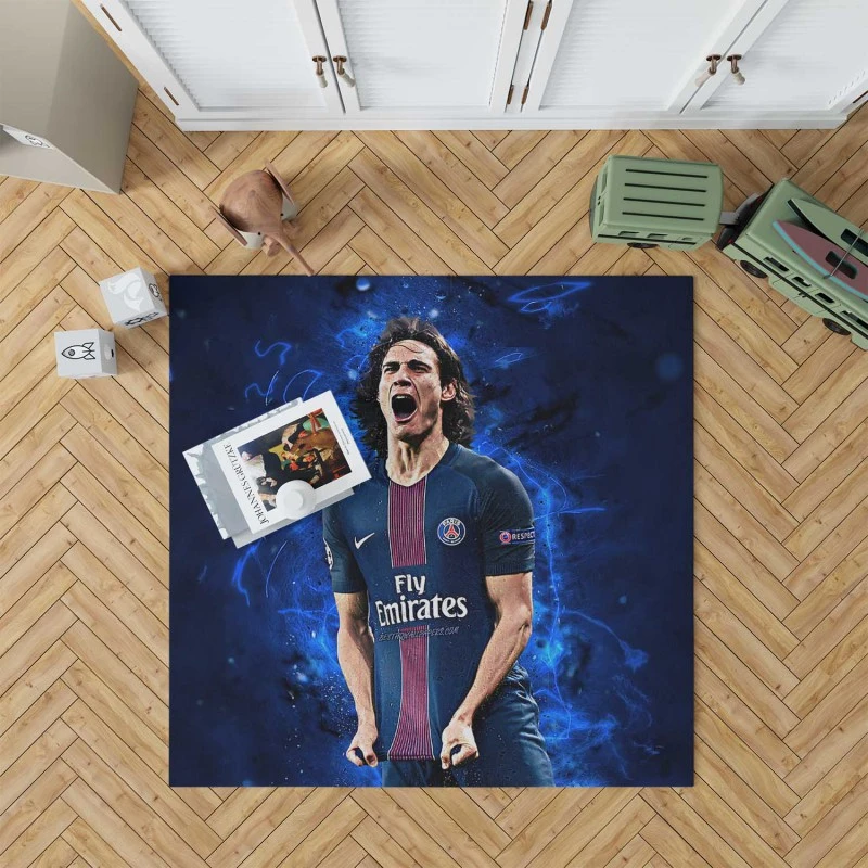 Edinson Cavani Excellent Psg Football Player Rug