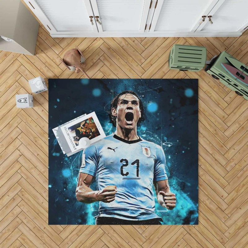Edinson Cavani Uruguayan Energetic Football Player Rug