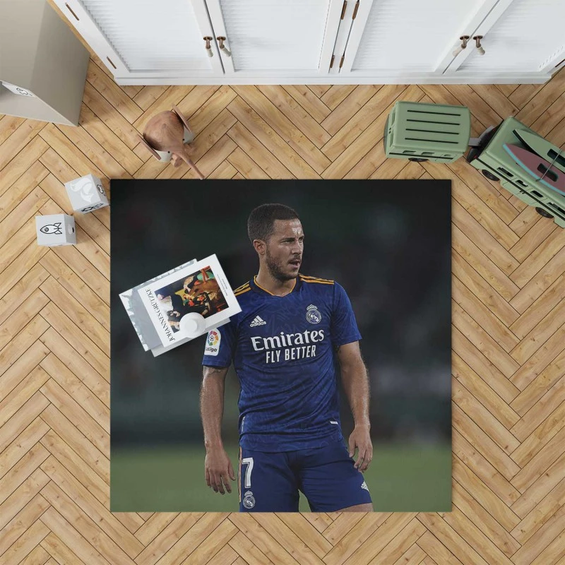 Eden Hazard In Real Madrid Blue Jersey Rug