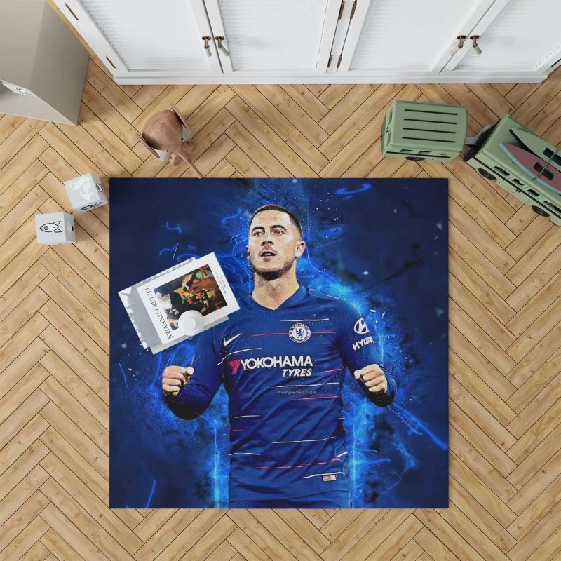 Eden Hazard Popular Chelsea Football Player Rug