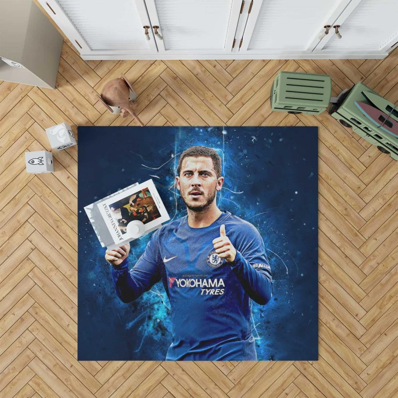 Eden Hazard Chelsea Midfield Football Player Rug