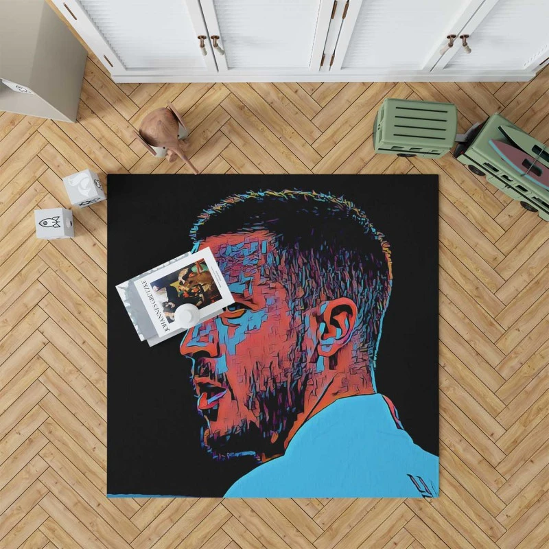 Energetic Football Player Eden Hazard Rug