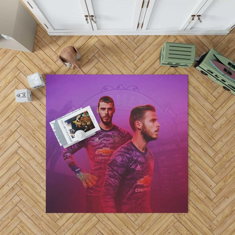 David De Gea Energetic Goalkeeping Football Player Rug
