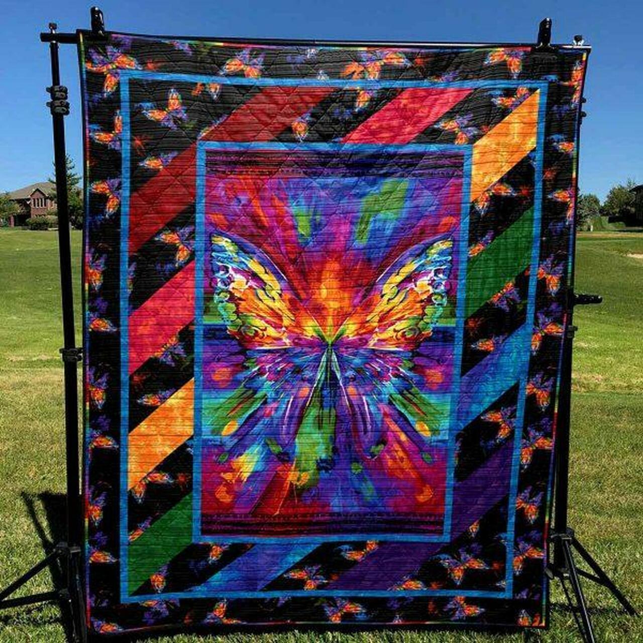 Rainbow Butterfly Quilt Blanket Ypm0 Quilt