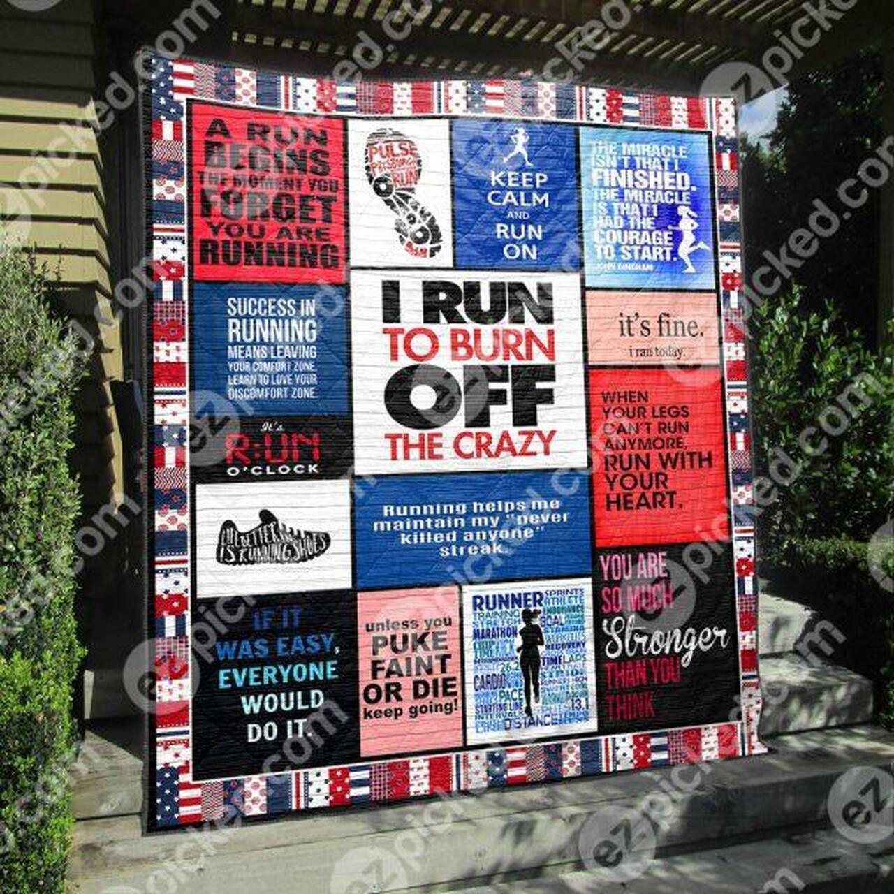 I Run To Burn Off Crazy Quilt Blanket Vh09 Quilt