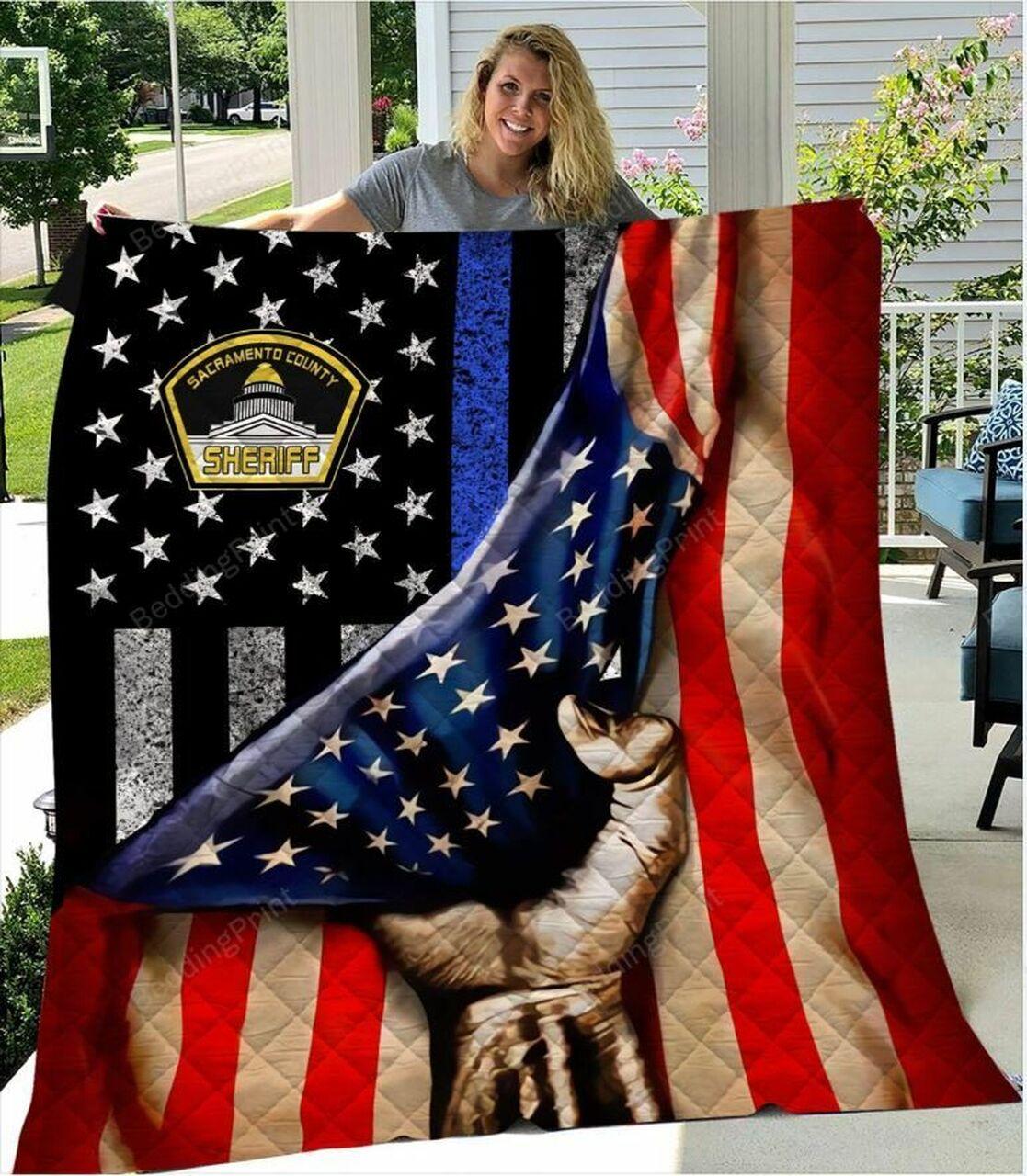 Sacramento Counheriff Flag Quilt Blanket