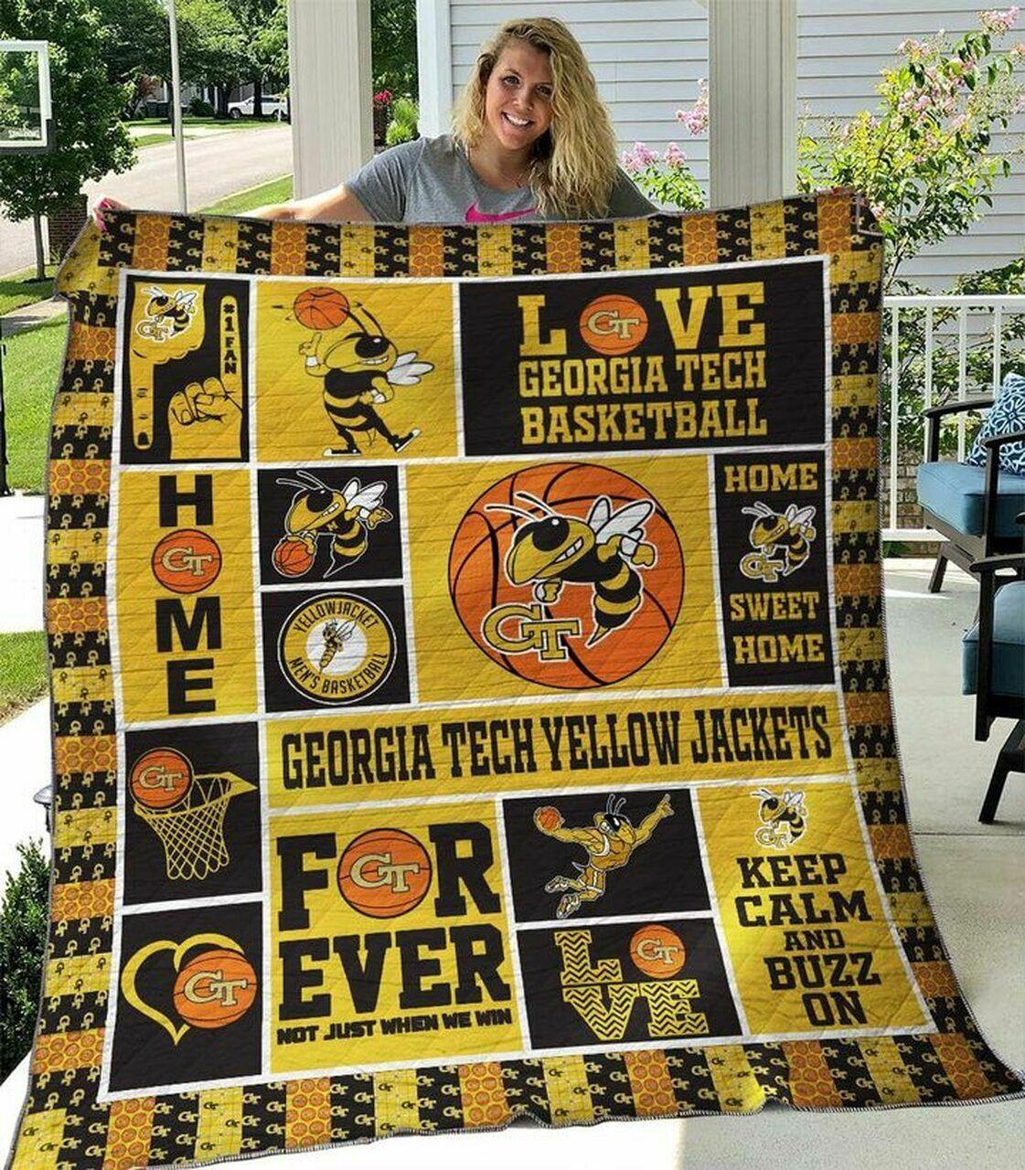 Ncaa Georgia Tech Yellow Jac Quilt Blanket #96
