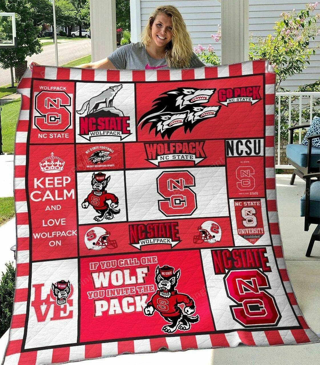 Ncaa tate Wolfpack Quilt Blanket #1635