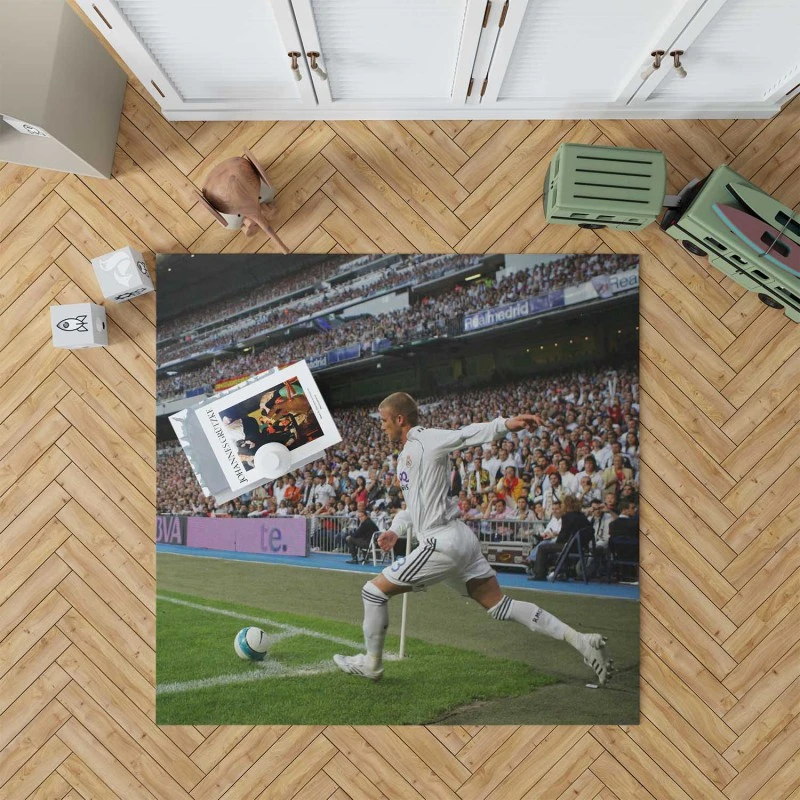 David Beckham Real Madrid Famous Player Rug