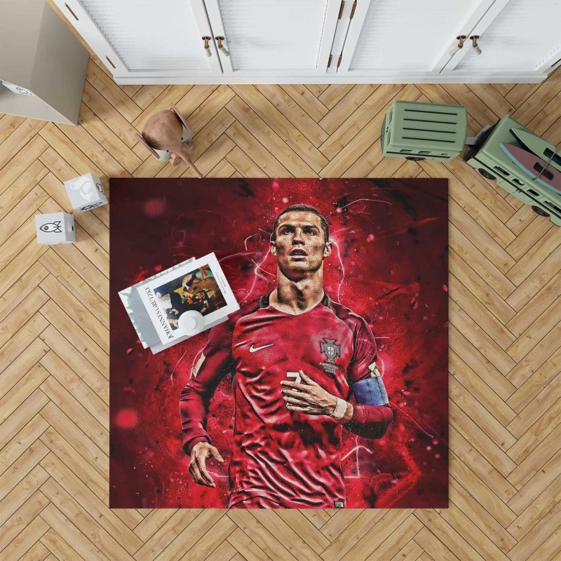 Portugal Captain Sports Player Cristiano Ronaldo Rug