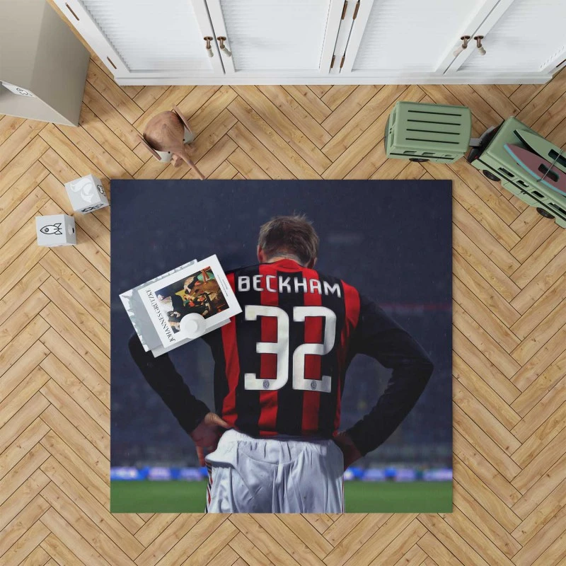 Powerfull British Soccer Player David Beckham Rug