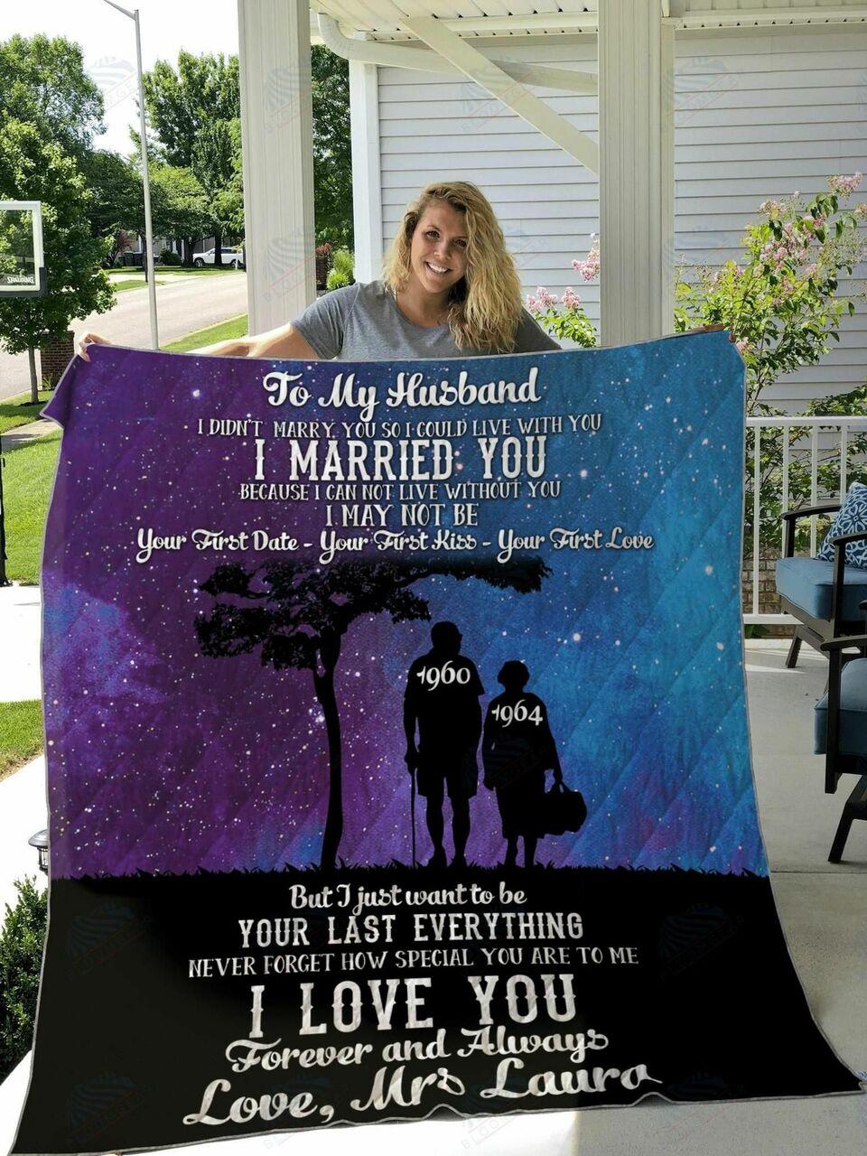 onalized To Myband From Wife I Love You Forever And Al Quilt Blanket Greattomized G For Birthday C Thgiving