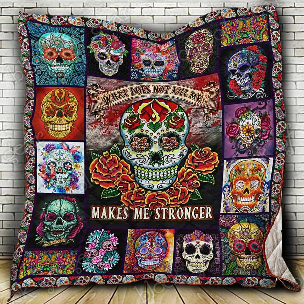 Flowkull Cl18100284Mdq Quilt Blanket