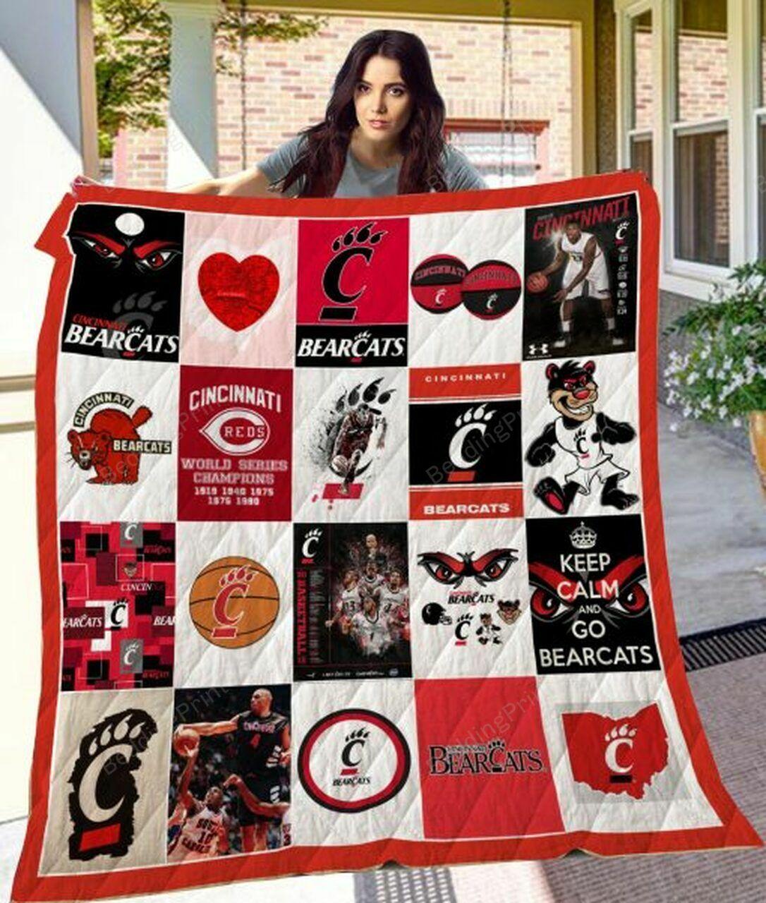 Ncaa Cincinnati Bear Quilt Blanket #1064