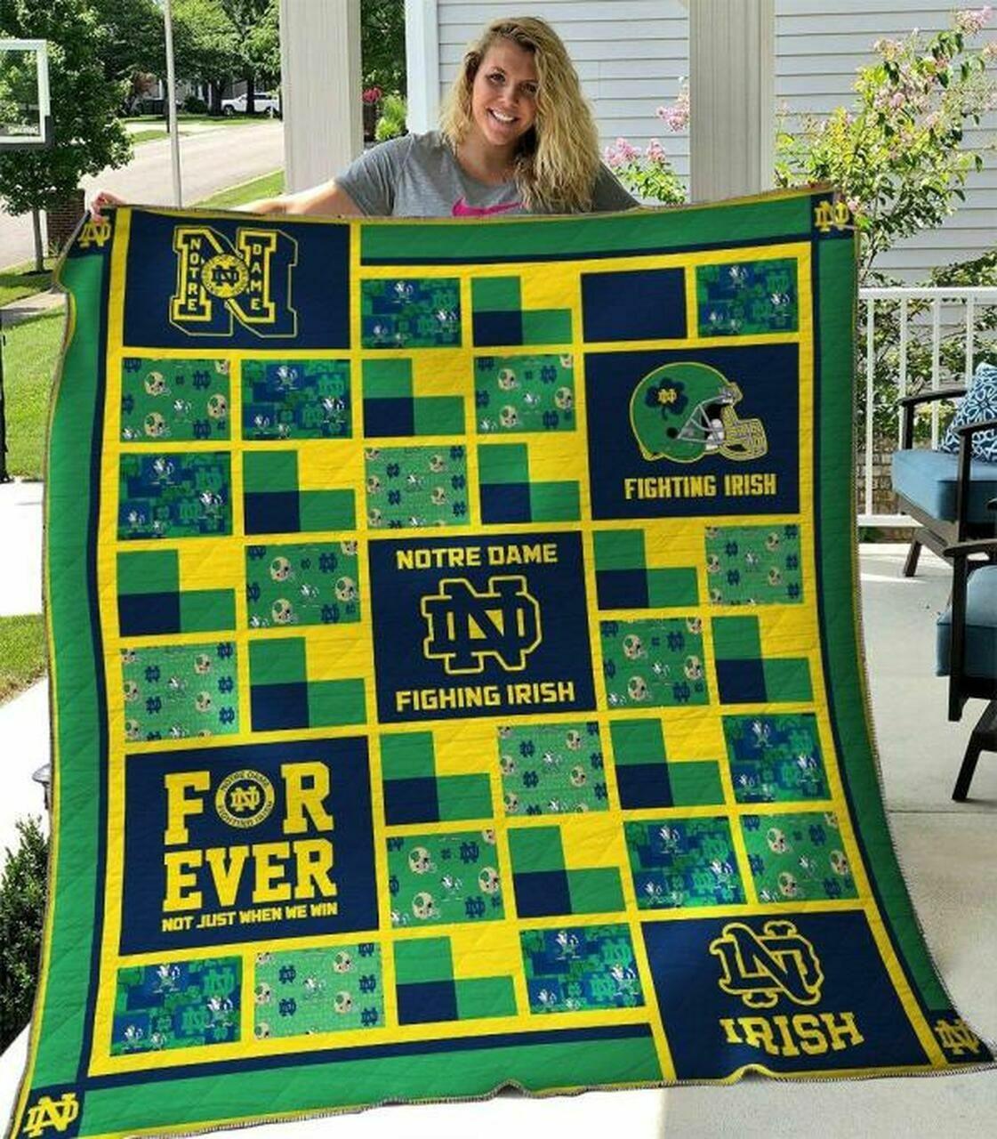 Ncaa Notre Dame Fighting h Quilt Blanket #191