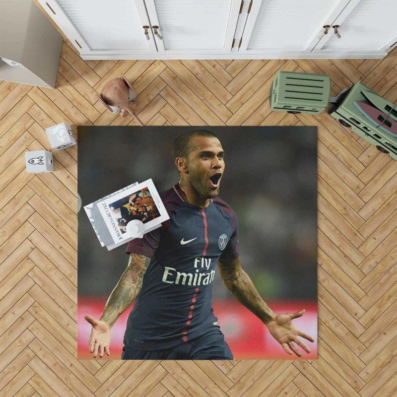 Dani Alves Top Ranked Brazilian Football Player Rug