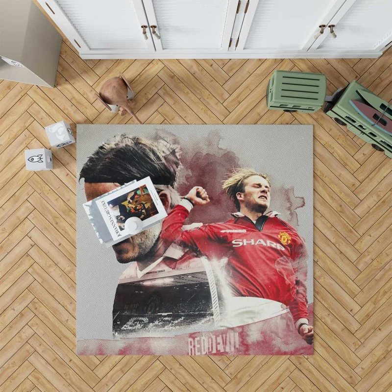 David Beckham Manchester United Football Player Rug