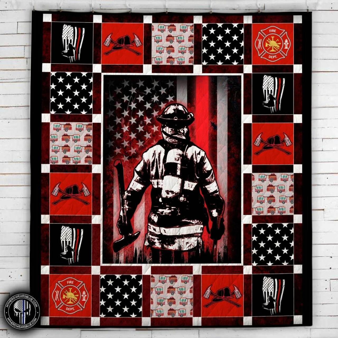 Firefighter Bunker Gear And Firefighter Th Blanket Quilt