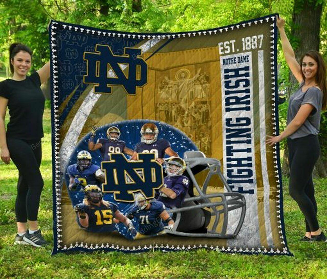 Ncaa Notre Dame Fighting h Quilt Blanket #189