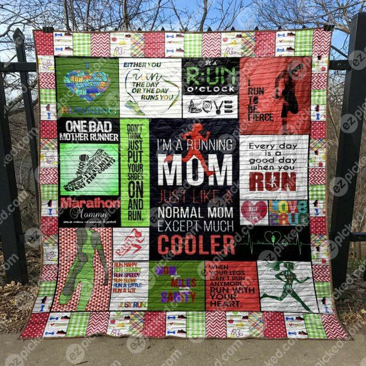 Running Mom Quilt Blanket Yln7 Quilt