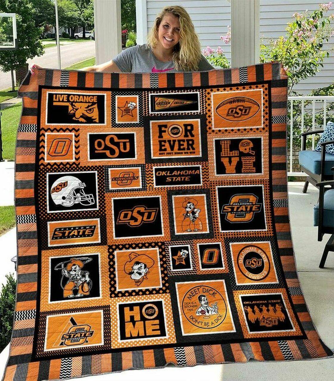 Ncaa Oklahotate Cow Quilt Blanket #364