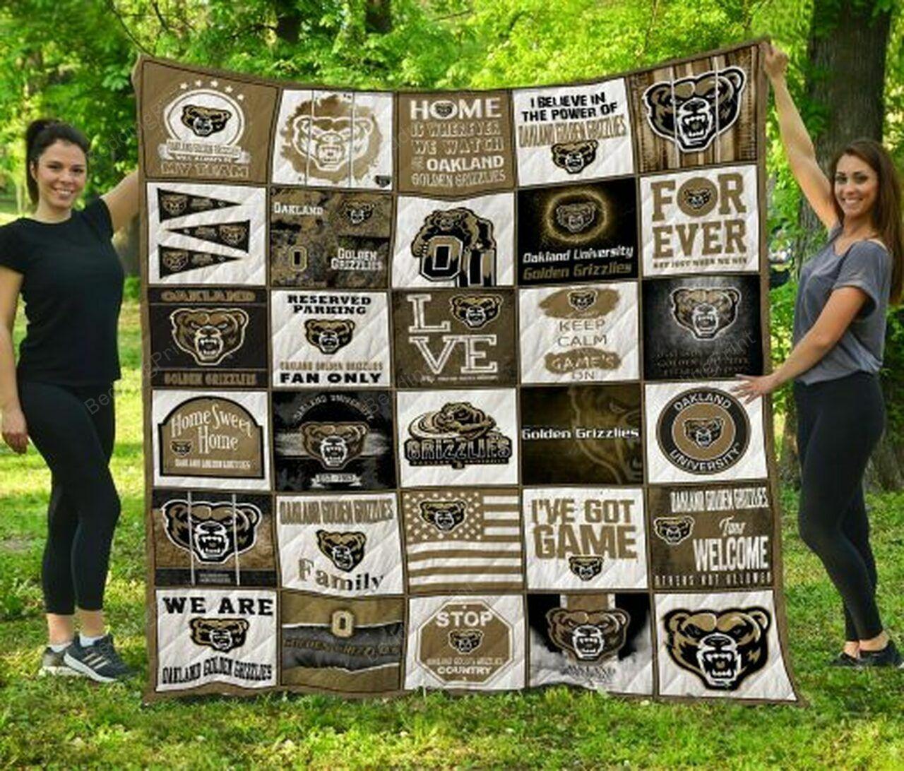 Ncaa Oakland Golden Grizz Quilt Blanket #1273