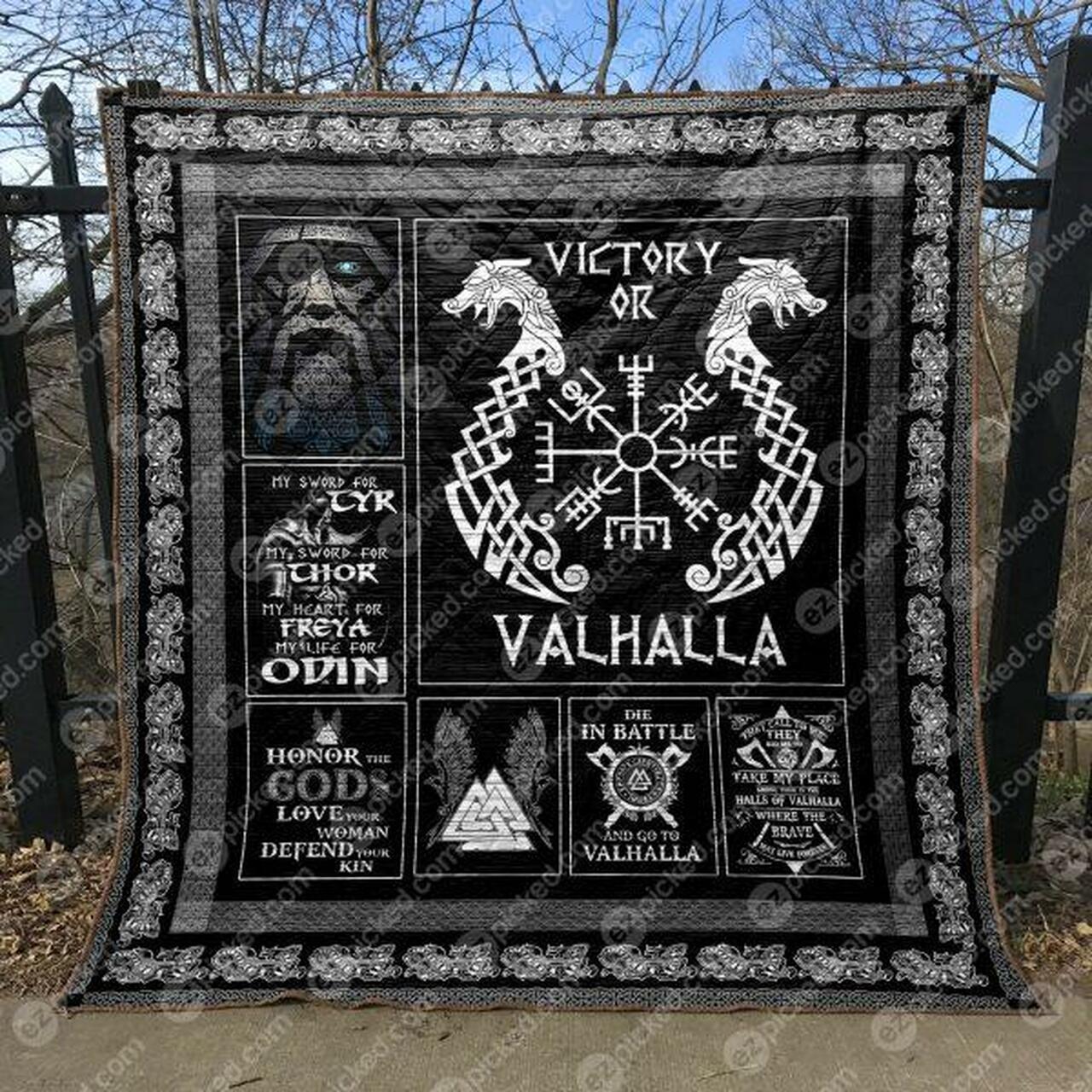 Victory Or Valhalla Quilt Blanket Tm99 Quilt