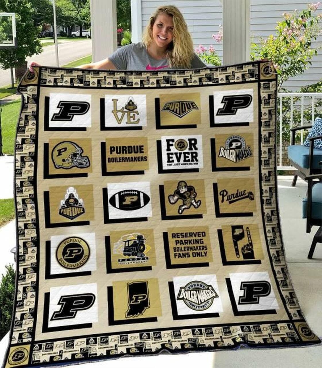 Purdue Boilerma Quilt Blanket B310512 Quilt