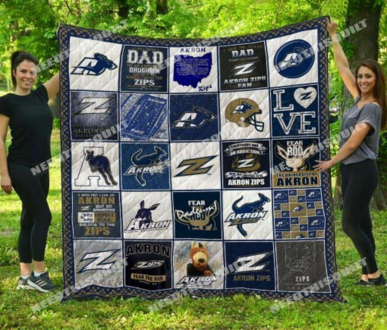 Ncaa Akron Quilt Blanket #1283