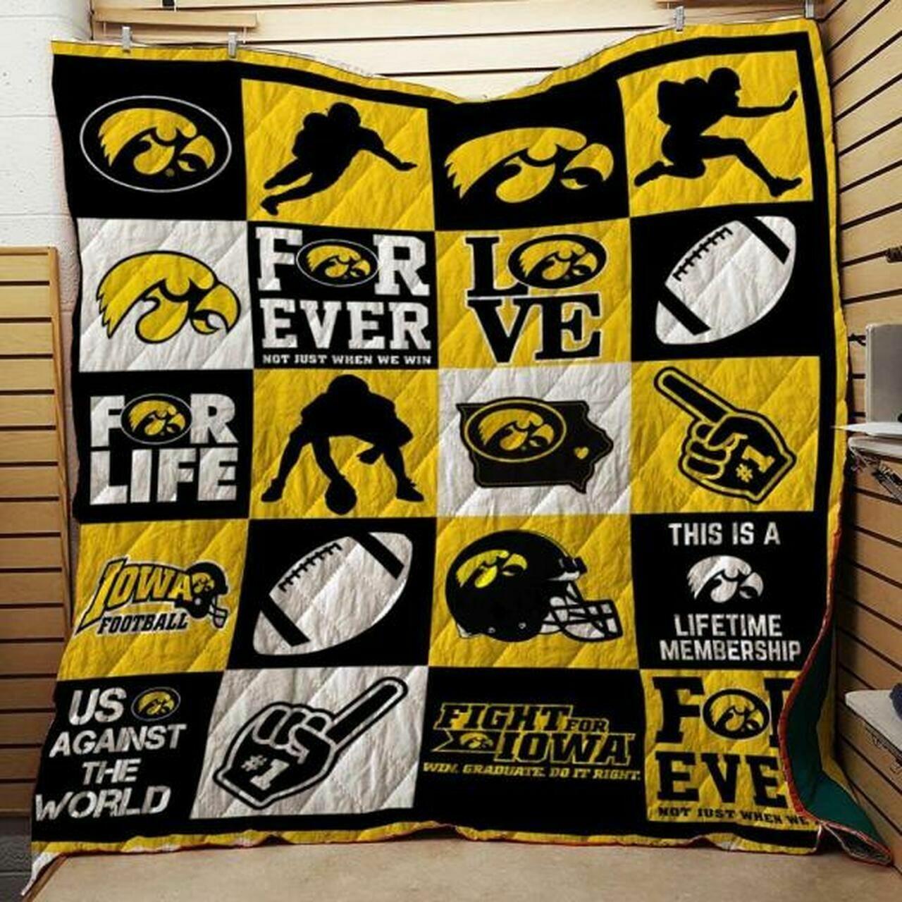 Ncaa Iowa Hawk Quilt Blanket #441