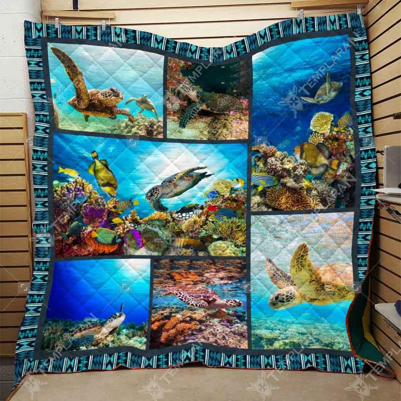 Turtle Blanket 3D Qtd-Qhn3 Quilt