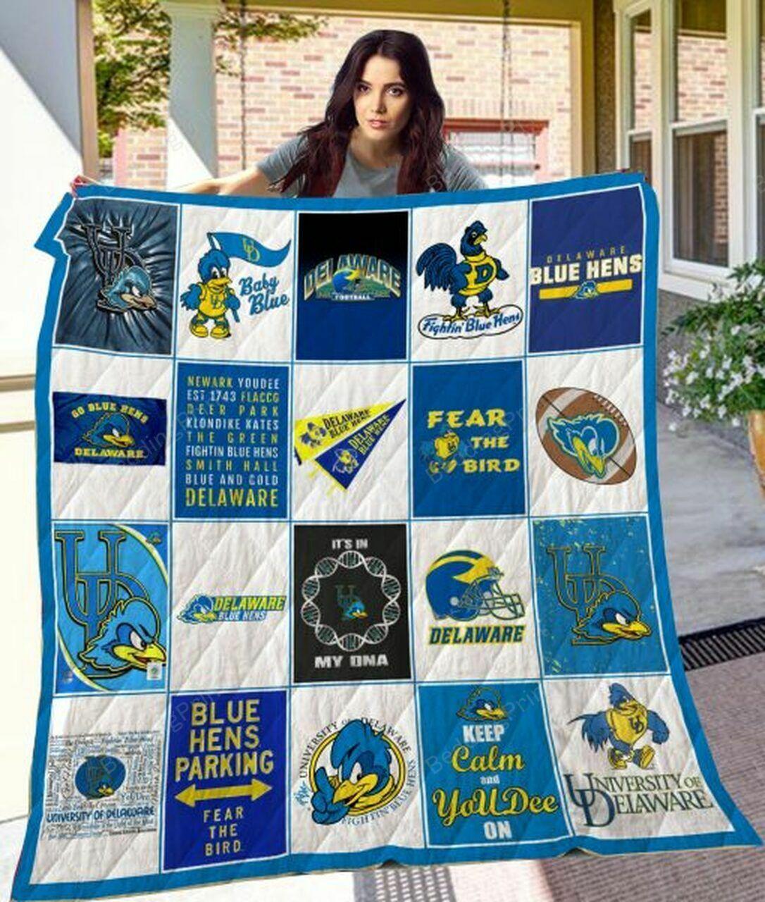 Ncaa Delaware Blue Quilt Blanket #1590