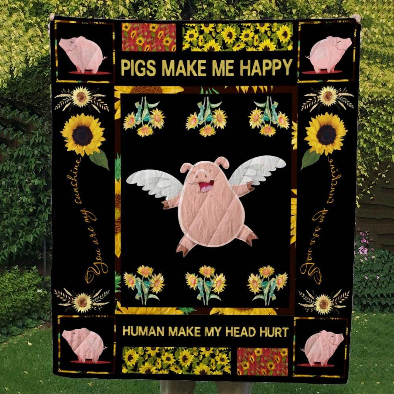 Pig Cl14100405Mdq Quilt Blanket