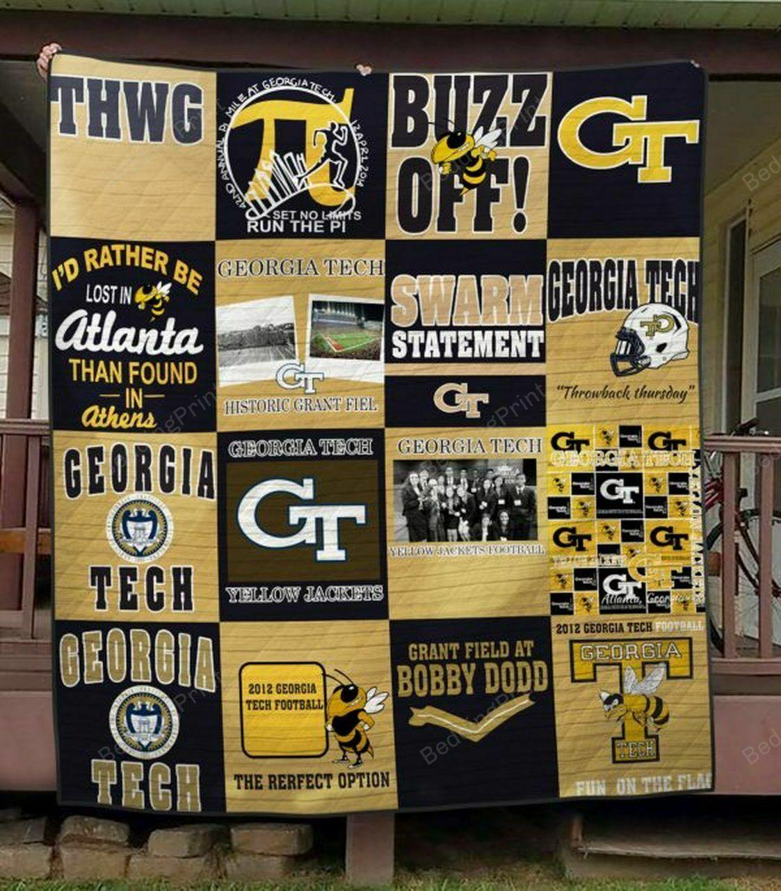 Ncaa Georgia Tech Yellow Jac Quilt Blanket #100