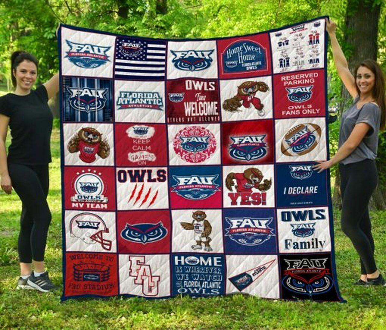 Ncaa Florida Atlantic Quilt Blanket #1297