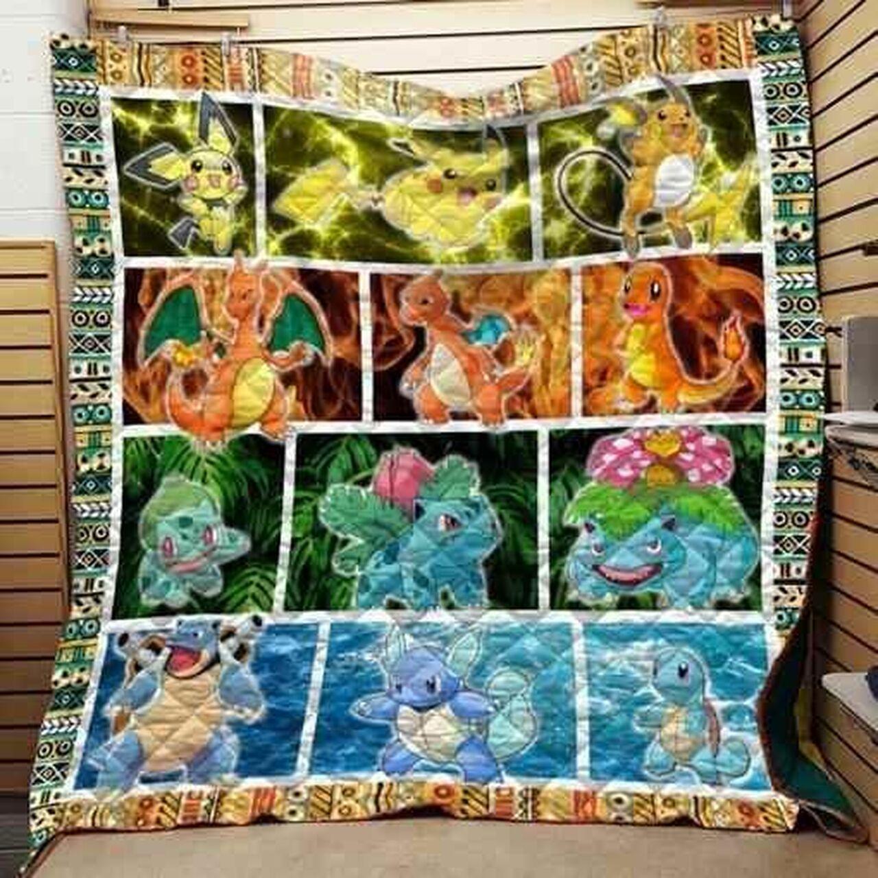 Pokemon Evolution Blanket For Blanket Th0907 Quilt