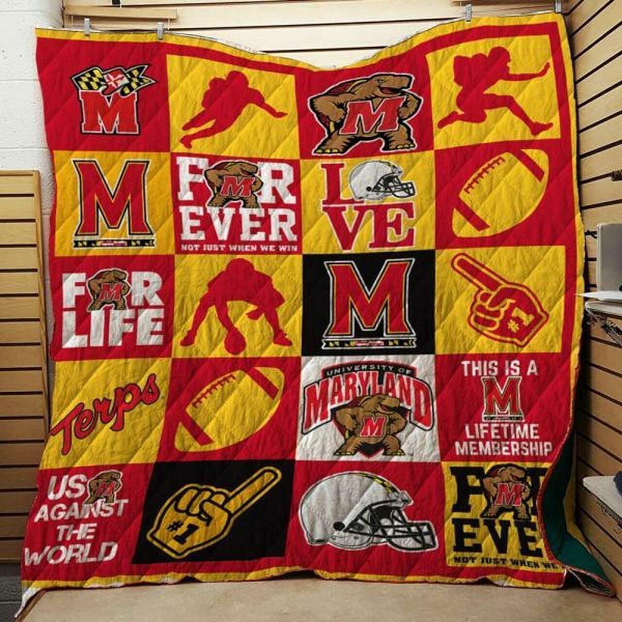 Ncaa Maryland Terra Quilt Blanket #454