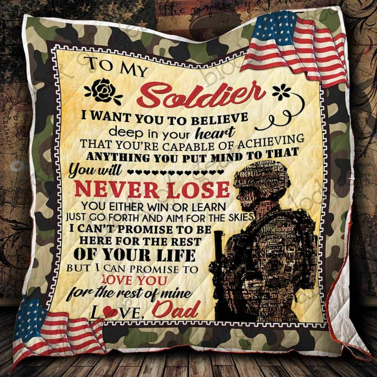 oldier I Love You From Dad Cl2100362Mdq Quilt Blanket