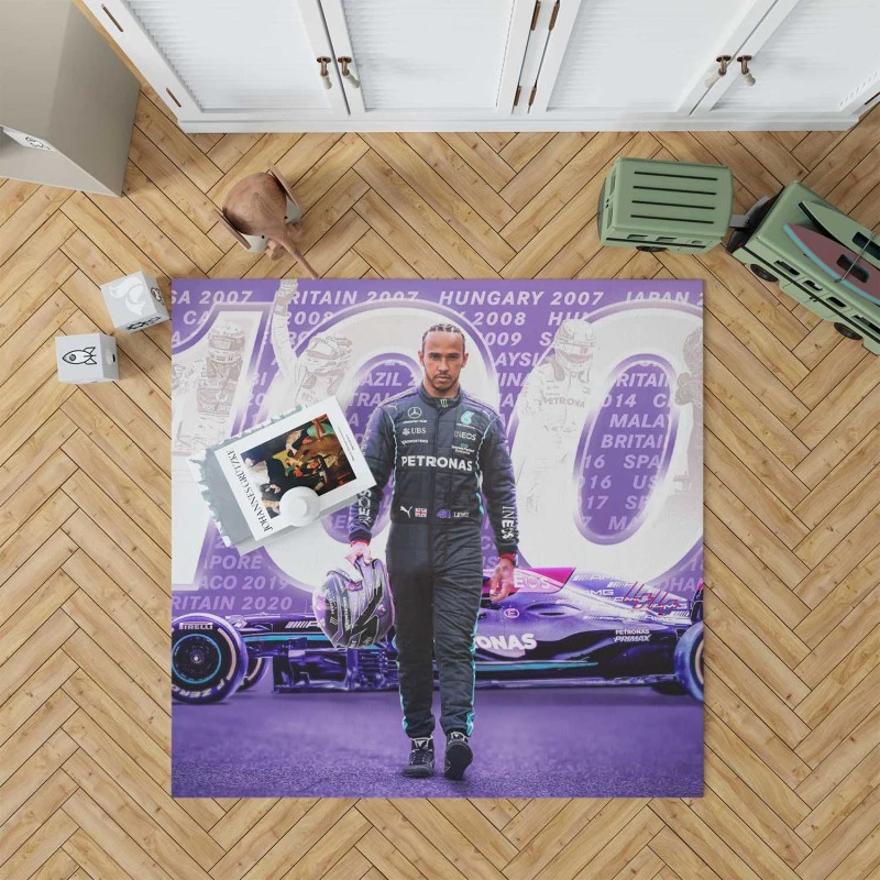 Excellent Formula 1 Racer Lewis Hamilton Rug