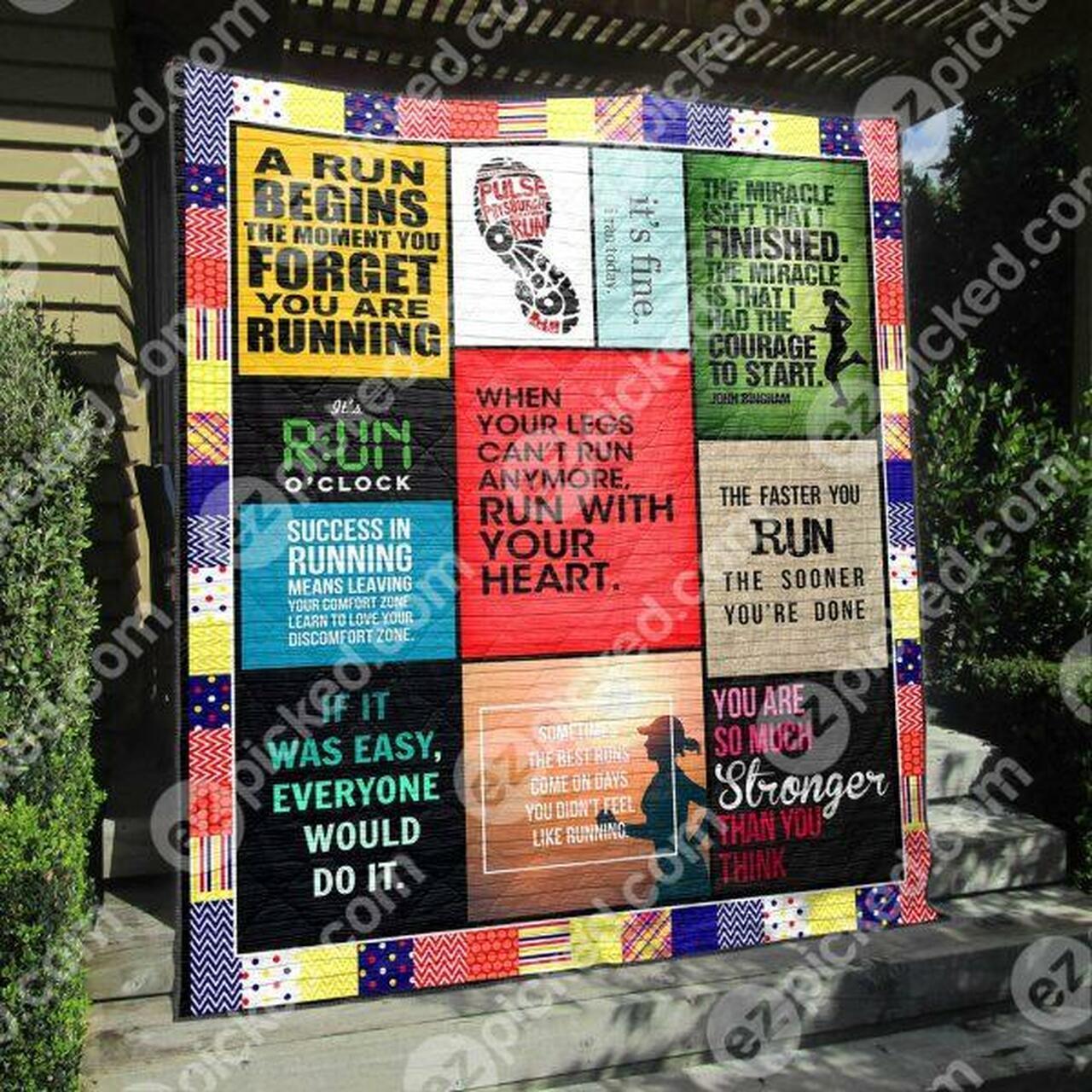 Run With Your Heart Quilt Blanket Vh09 Quilt