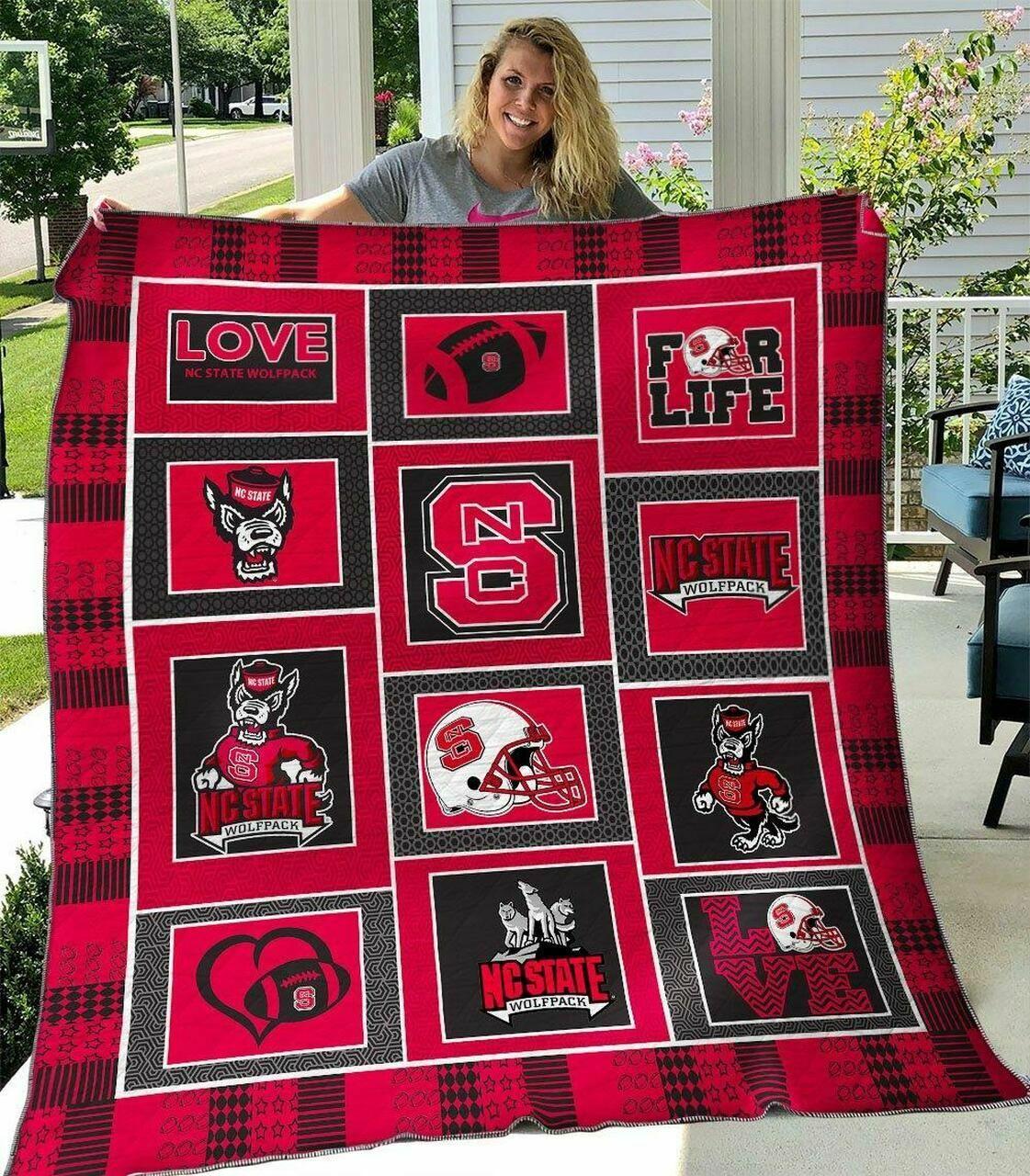 Ncaa tate Wolfpack Quilt Blanket #1636