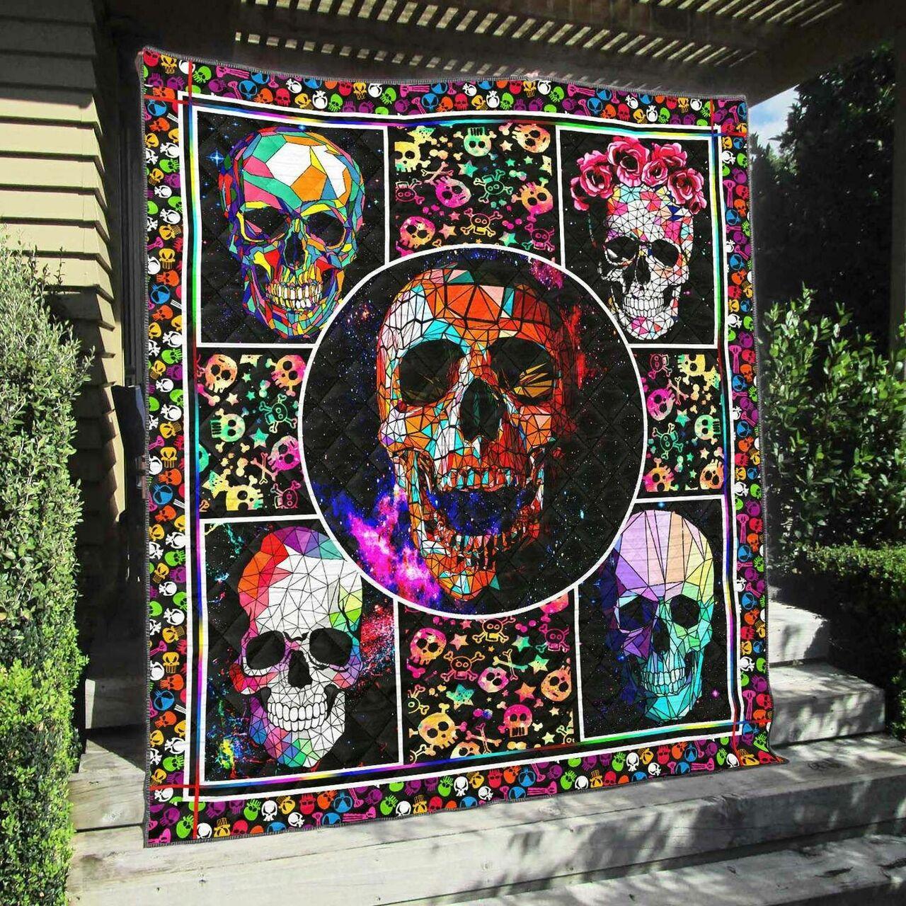 Skull Na060705B Tbg Quilt Blanket