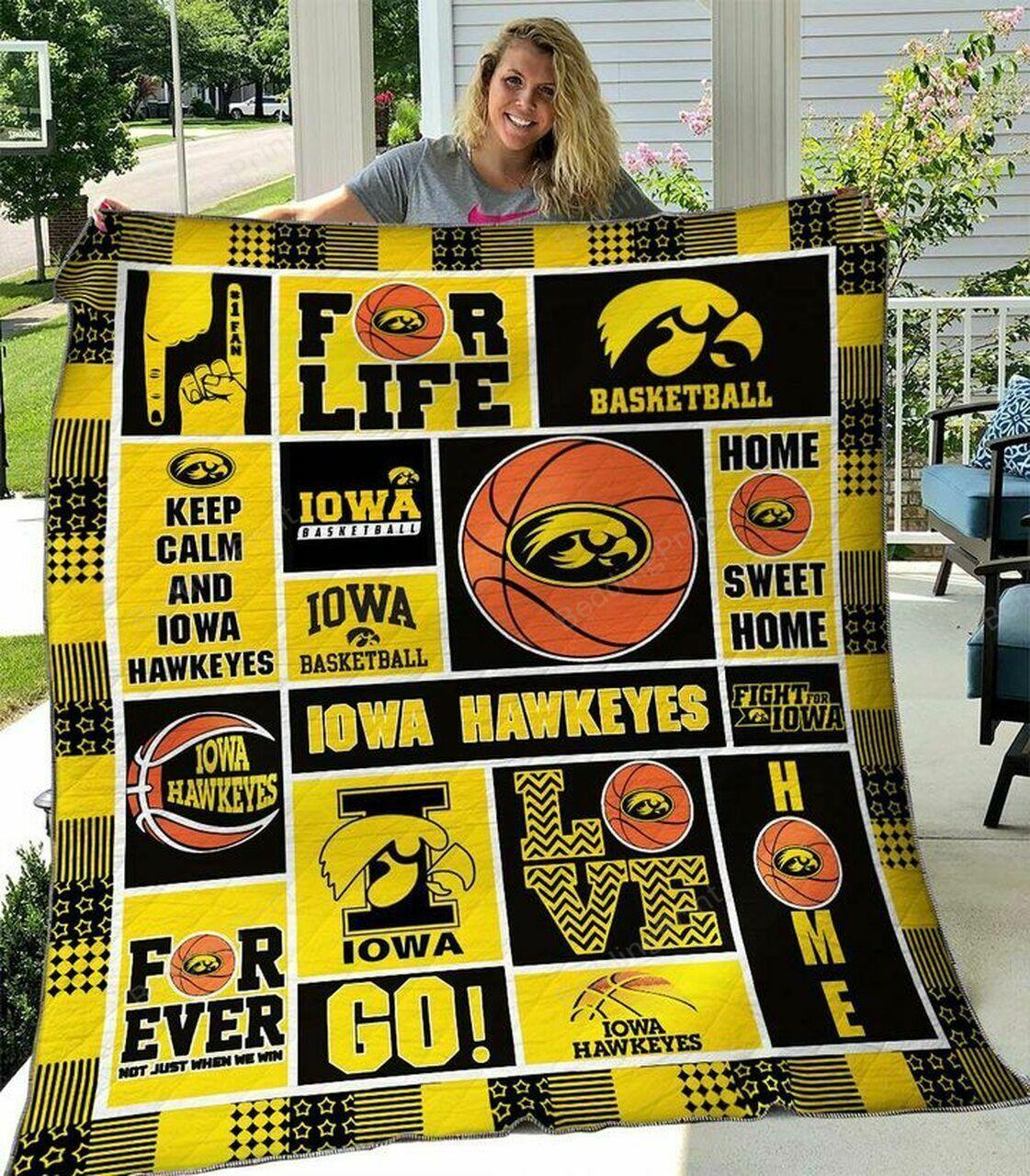 Ncaa Iowa Hawk Quilt Blanket #453