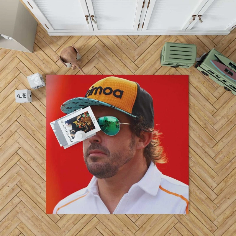 Fernando Alonso Popular Spanish Formula 1 Player Rug